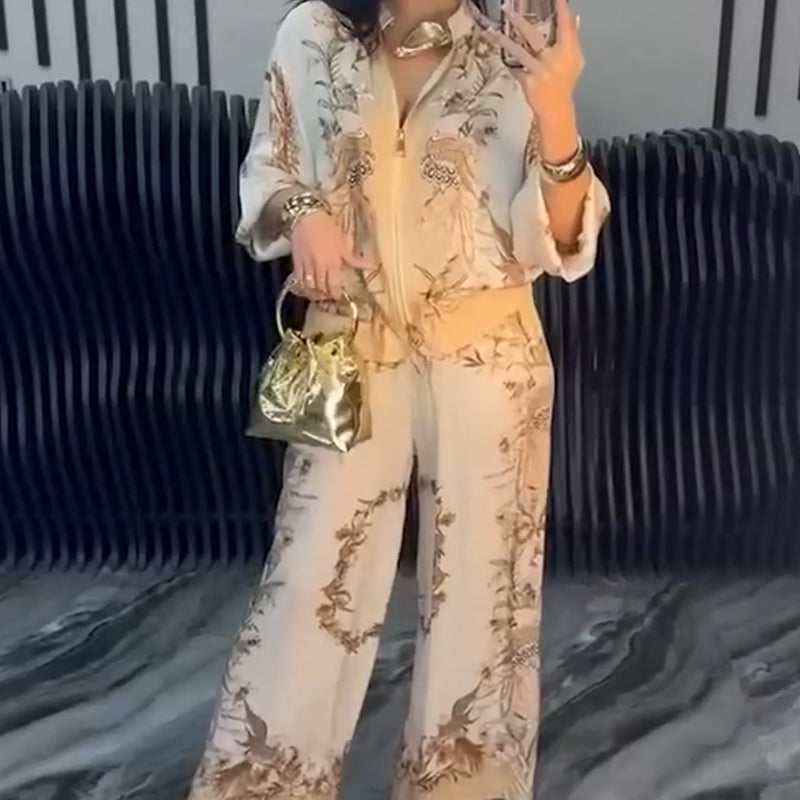 💕Limited Sale 50% OFF💕Women’s Elegant Zip-Up Two-Piece Set