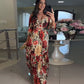 🌹Limited Sale 49% OFF🌹Women's V-Neck Floral Printed Pleated Dress