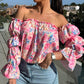 🌸🌸 Floral Print Smocked Off - the - Shoulder Top