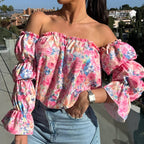 🌸🌸 Floral Print Smocked Off - the - Shoulder Top