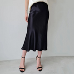 Women's Luxury Glossy Solid Color Skirt