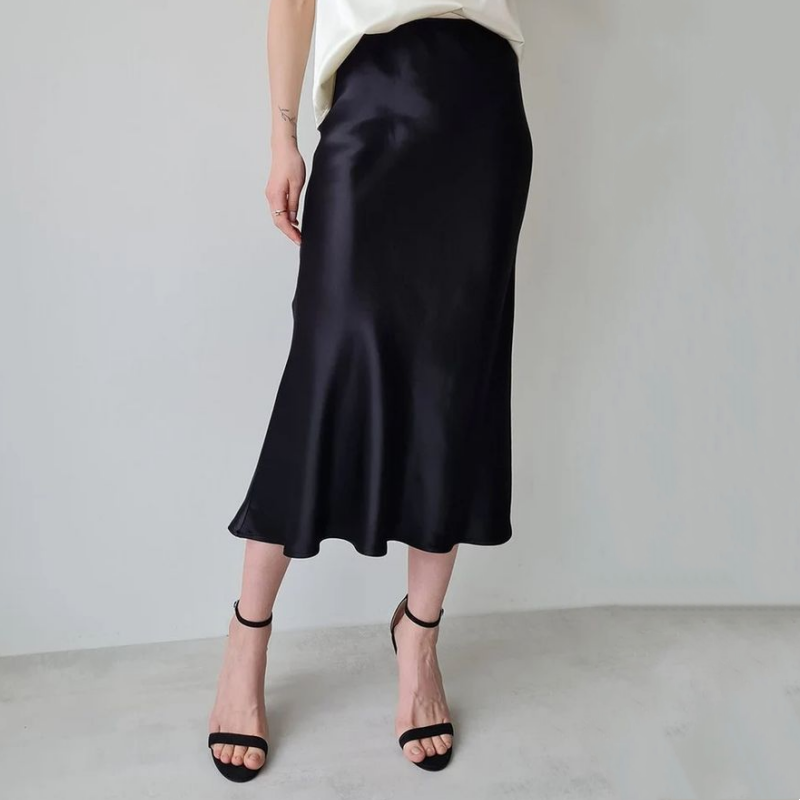 Women's Luxury Glossy Solid Color Skirt