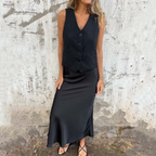 Women's Luxury Glossy Solid Color Skirt