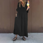 Casual Flowy V-neck Dress For Women