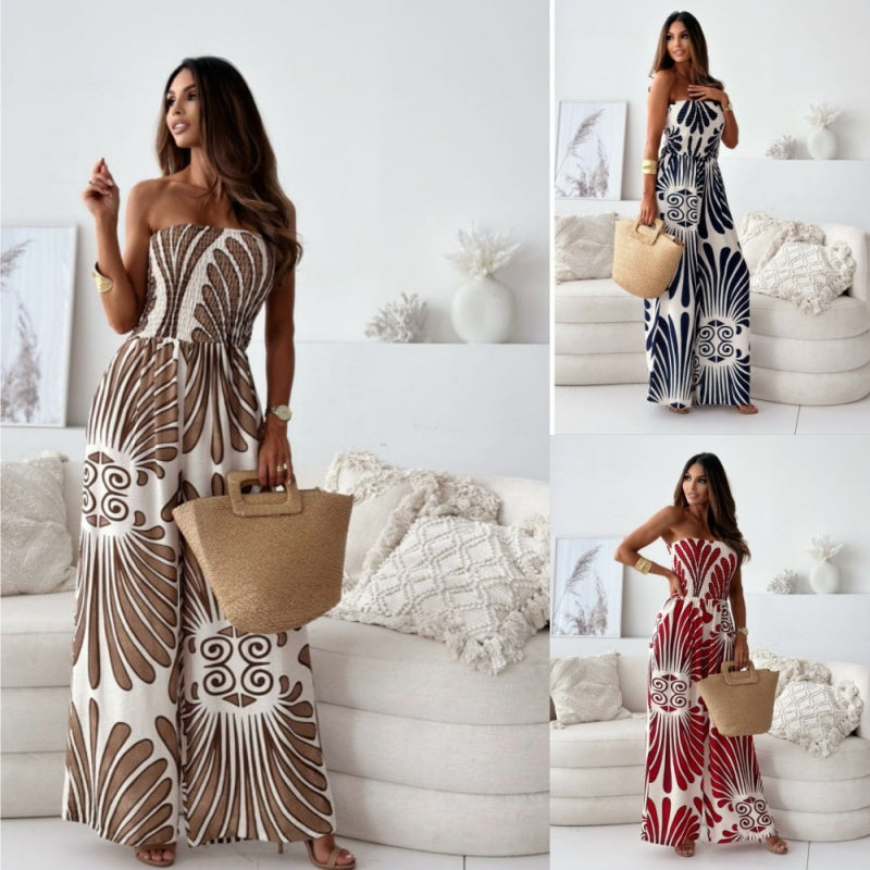 🌺50% OFF！ Sexy off-the-shoulder sleeveless wide-leg jumpsuit 💃