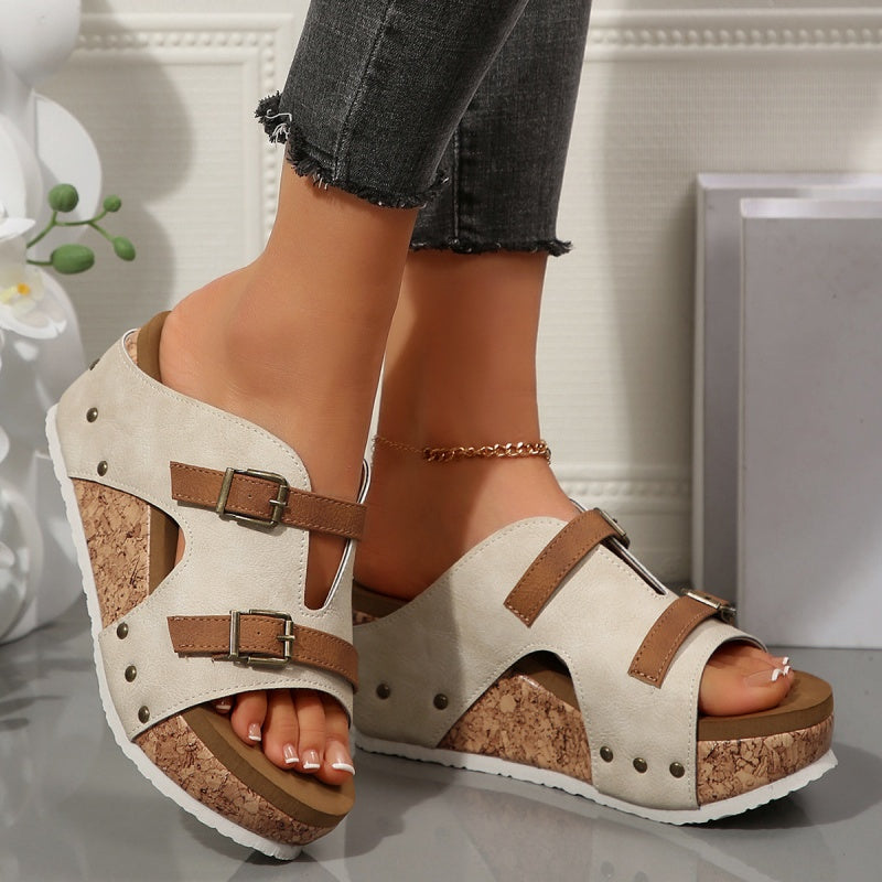 🔥LAST DAY PROMOTION - 50%OFF🔥Cutout Platform Wedge Sandals（The more you buy, the higher the discount）