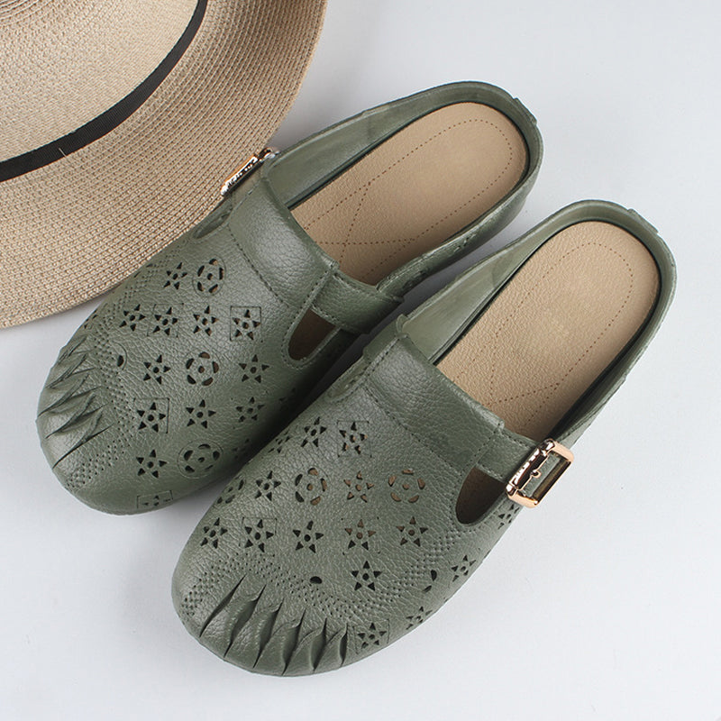 Women’s Round Toe Mules with Low Heel