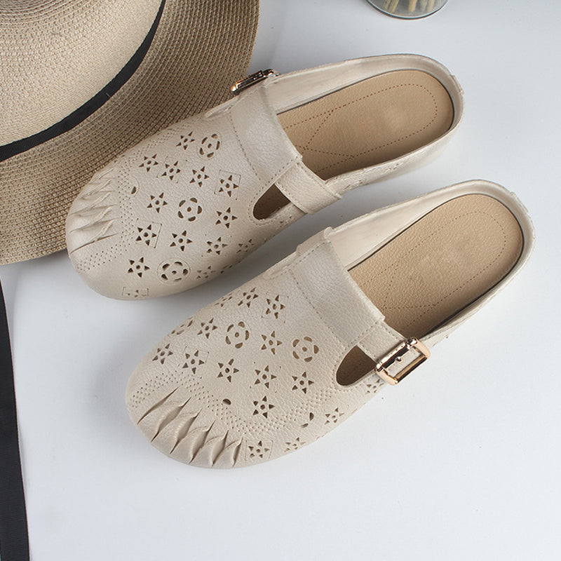 Women’s Round Toe Mules with Low Heel