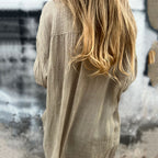 💖 Simple style women's versatile linen breathable button shirt！