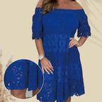 🎉2025 New Products Hot Sale✨Lace Hollow Patchwork Strapless Dress For Women