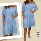 🎉2025 New Products Hot Sale✨Lace Hollow Patchwork Strapless Dress For Women