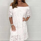 🎉2025 New Products Hot Sale✨Lace Hollow Patchwork Strapless Dress For Women