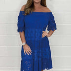 🎉2025 New Products Hot Sale✨Lace Hollow Patchwork Strapless Dress For Women