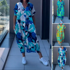 💃👗Effortlessly Chic💖 Women's Printed V - Neck Casual Elegant Dress