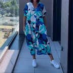 💃👗Effortlessly Chic💖 Women's Printed V - Neck Casual Elegant Dress