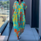 💃👗Effortlessly Chic💖 Women's Printed V - Neck Casual Elegant Dress