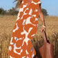 🎁49% OFF! 🔥V-neck printed skirt, romantic and thin。