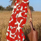 🎁49% OFF! 🔥V-neck printed skirt, romantic and thin。
