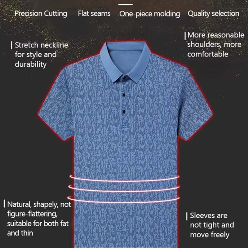 💕 Father's Love! Supima cotton men's short-sleeved shirt, breathable and soft, interprets quality care