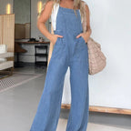 ⛱️ Summer relaxation! Sleeveless wide-leg denim bib 61 ✨% OFF Quick Rush