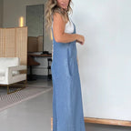 ⛱️ Summer relaxation! Sleeveless wide-leg denim bib 61 ✨% OFF Quick Rush