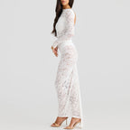 👗🔥Sexy Backless Lace Maxi Dresses