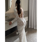 👗🔥Sexy Backless Lace Maxi Dresses
