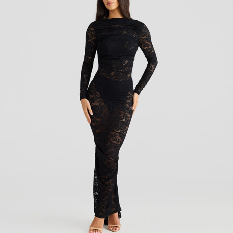 👗🔥Sexy Backless Lace Maxi Dresses
