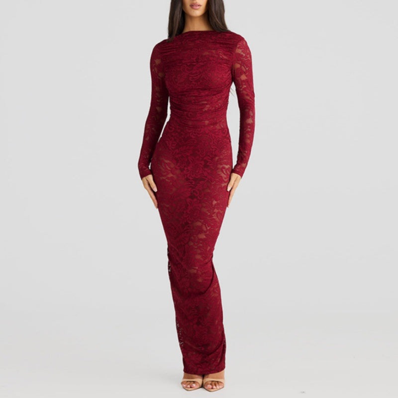 👗🔥Sexy Backless Lace Maxi Dresses