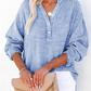 👑 Goddess vibe! A long-sleeved top with a mesh button collar, exuding gentle charm 💖
