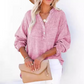 👑 Goddess vibe! A long-sleeved top with a mesh button collar, exuding gentle charm 💖