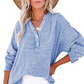 👑 Goddess vibe! A long-sleeved top with a mesh button collar, exuding gentle charm 💖