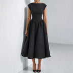 🎉💃Solid Color Sleeveless Waist Cinching A-Line Dress😍