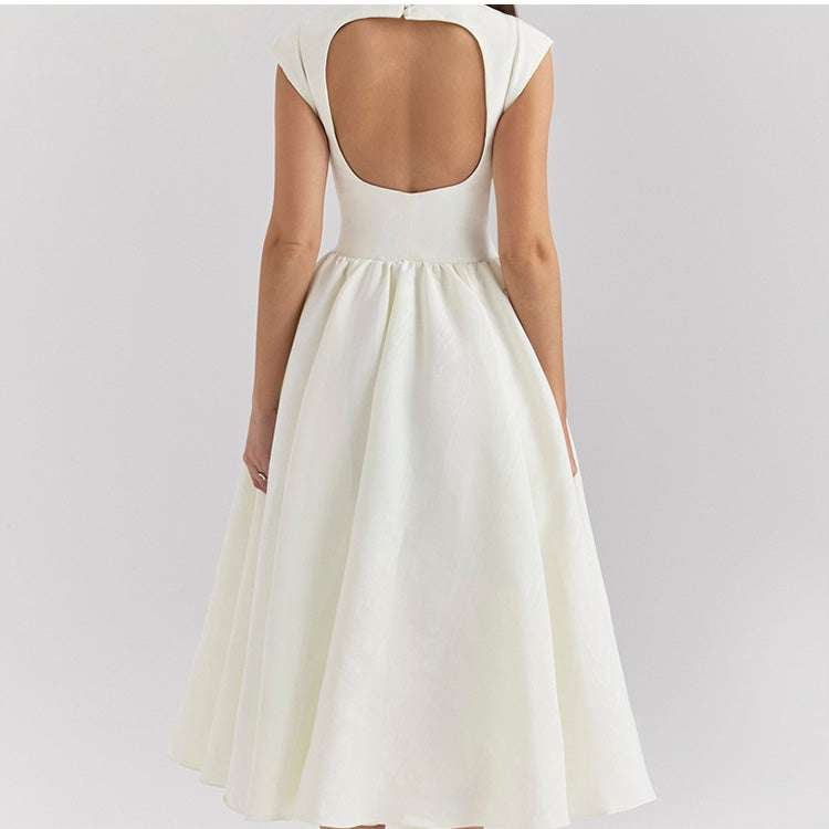 🎉💃Solid Color Sleeveless Waist Cinching A-Line Dress😍