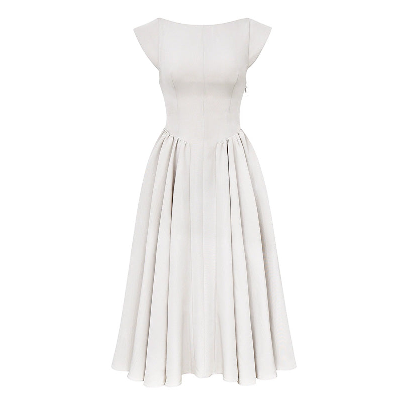 🎉💃Solid Color Sleeveless Waist Cinching A-Line Dress😍