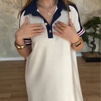 ✨ Lapel short-sleeved dress|A summer "paper man" god dress ⚡ that shows thin and hidden meat