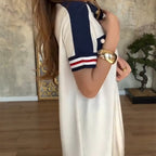 ✨ Lapel short-sleeved dress|A summer "paper man" god dress ⚡ that shows thin and hidden meat