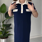 ✨ Lapel short-sleeved dress|A summer "paper man" god dress ⚡ that shows thin and hidden meat