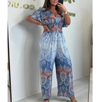 🌷Summer Hot Sale-49% Off🩵Bohemian Print Wide Leg Jumpsuit