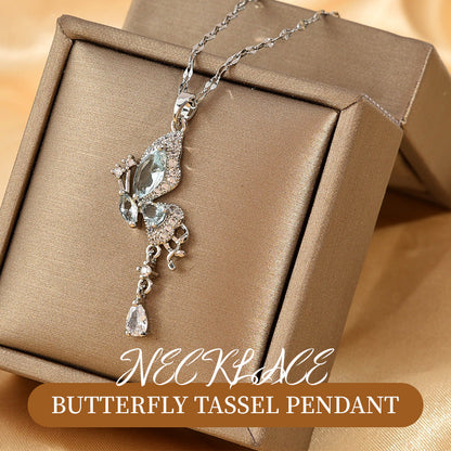 ✨Buy 1 Get 1 Free✨Elegant Butterfly Tassel Pendant Necklace