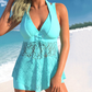 🔥 Women's V - Neck Lace Swimdress Set – Flattering & Trendy☀️