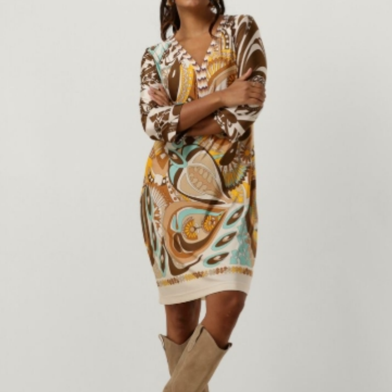 Women's Elegant 3/4 Sleeve V-Neck Dress