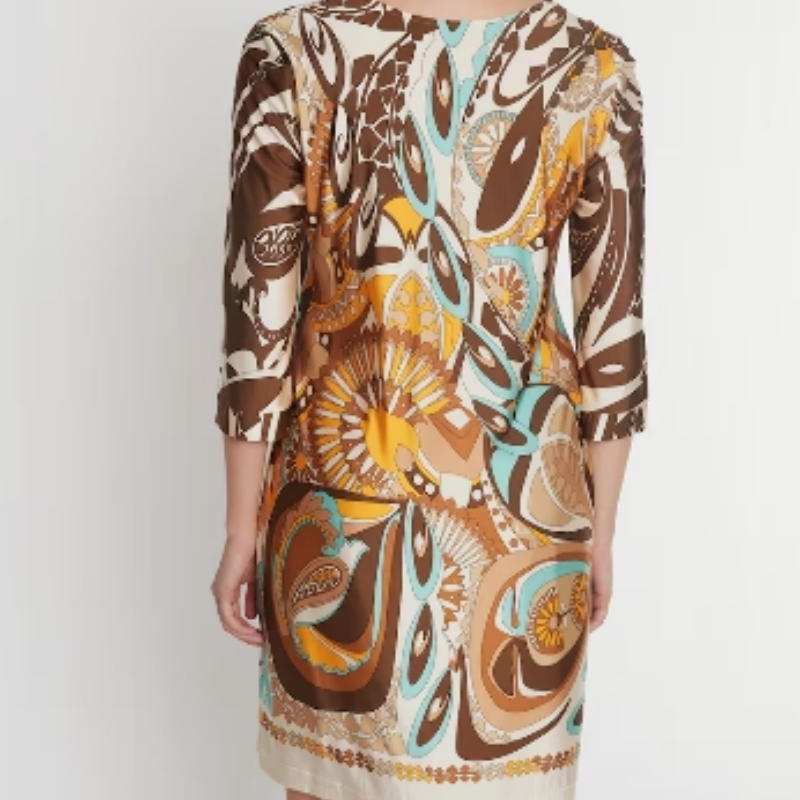 Women's Elegant 3/4 Sleeve V-Neck Dress