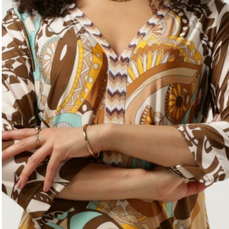 Women's Elegant 3/4 Sleeve V-Neck Dress