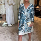 Women's Elegant 3/4 Sleeve V-Neck Dress