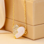 ✨ 2025 New Couple Necklace📿💖Premium Gold Diamond Magnetic Heart Necklace