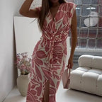 🌟2025 Sleeveless Print Slit Skirt ✨ Personality Print + Slit Design