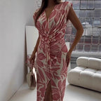 🌟2025 Sleeveless Print Slit Skirt ✨ Personality Print + Slit Design