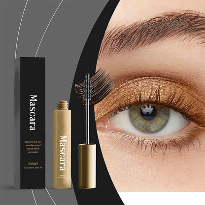 🌿 Natural waterproof mascara|Sweat-resistant brown tone for big eyes all day ✨