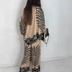 💖Limited Sale 50% OFF💖Women's Elegant Ethnic Style Printed Top Wide Leg Pants Set